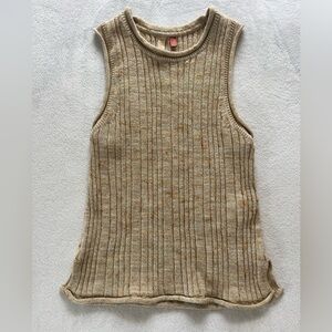 Pilcro Beige Ribbed Knit Top